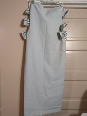 Zara  Midi Dress with Side Bow Accents